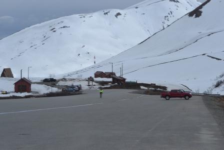 Cyclist heading down the hill